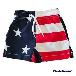 The Children's Place Sport Boys Americana Flag Swim Trunks